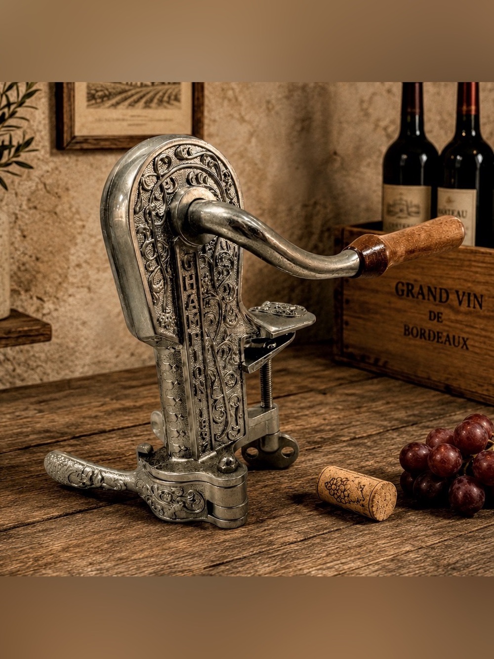Rogar Champion Centennial 1897-1997 Wine Corker Corkscrew Counter Mount Vintage